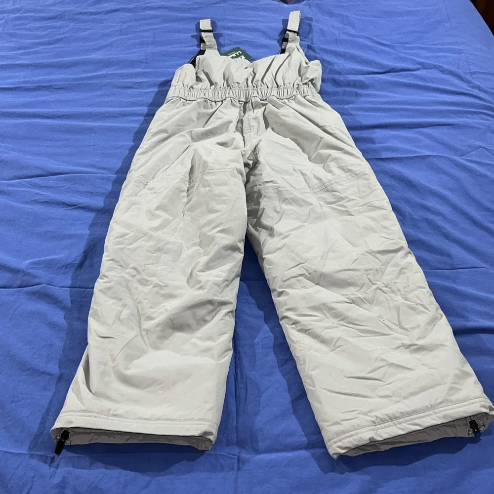 LL BEAN COLD BUSTER BIBS SIZE 8 KIDS Gray SNOW PANTS WINTER 3M THINSULATE NWT